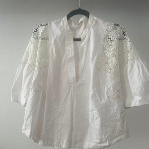 Anthropologie Eyelet Embroidery Sleeve Blouse